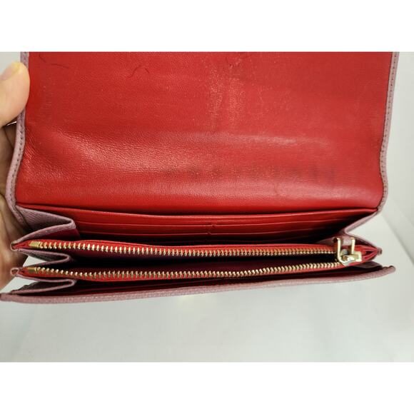 Bvlgari Pink Leather Continental Wallet with Gold Ring Detail - Picture 8 of 10